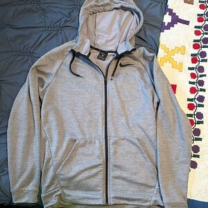 Nike Men’s Light Gray Full-Zip Hooded Sweatshirt